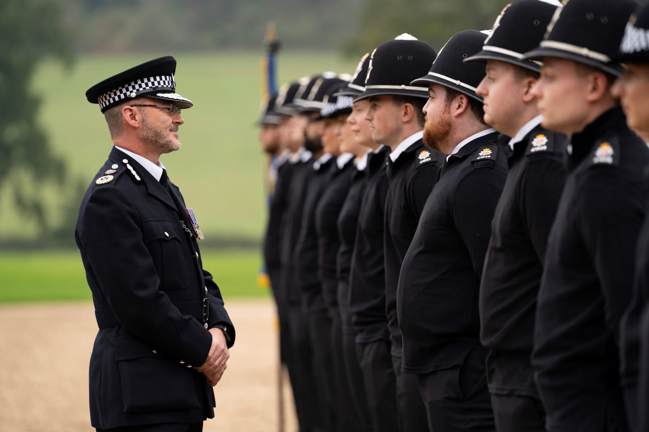 Chief Constable Gavin Stephens and officers, Surrey IPS parade