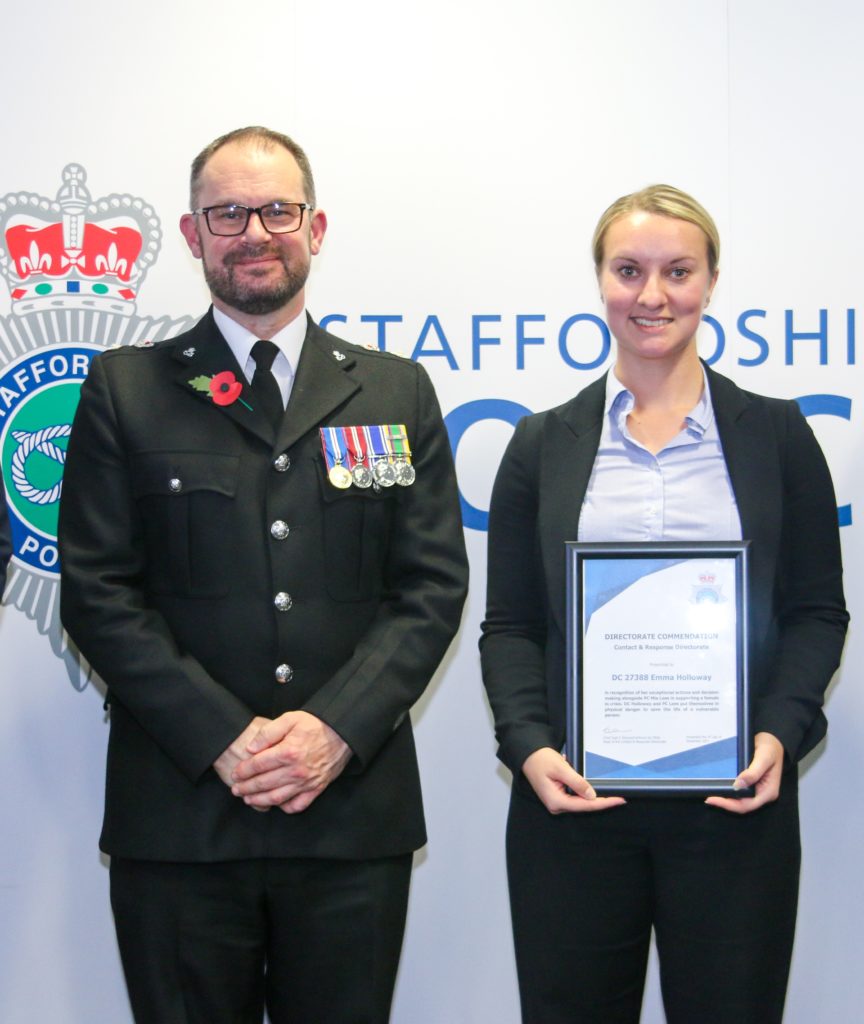 Chief Superintendent Elliott Sharrard-Williams (left) and Police Now Detective Constable Emma Holloway (right)