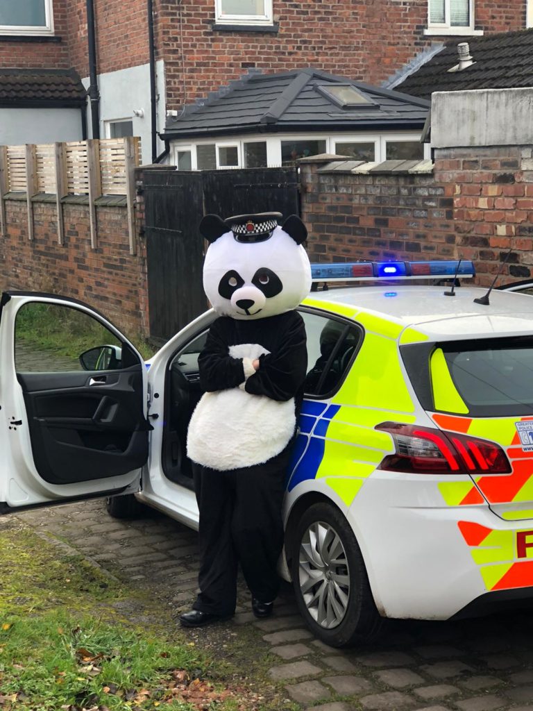 DC Griffiths engaging with the community as 'PC Panda'