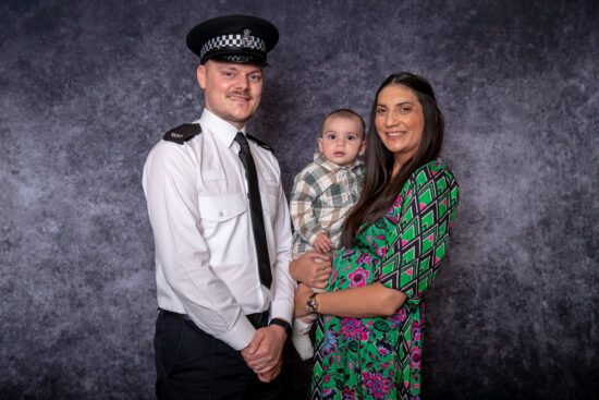 PC Steven Beer, wife Michelle and son Clark