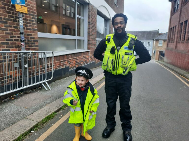 PC Obinna Anoliefo engaging with children in his neighbourhood policing role