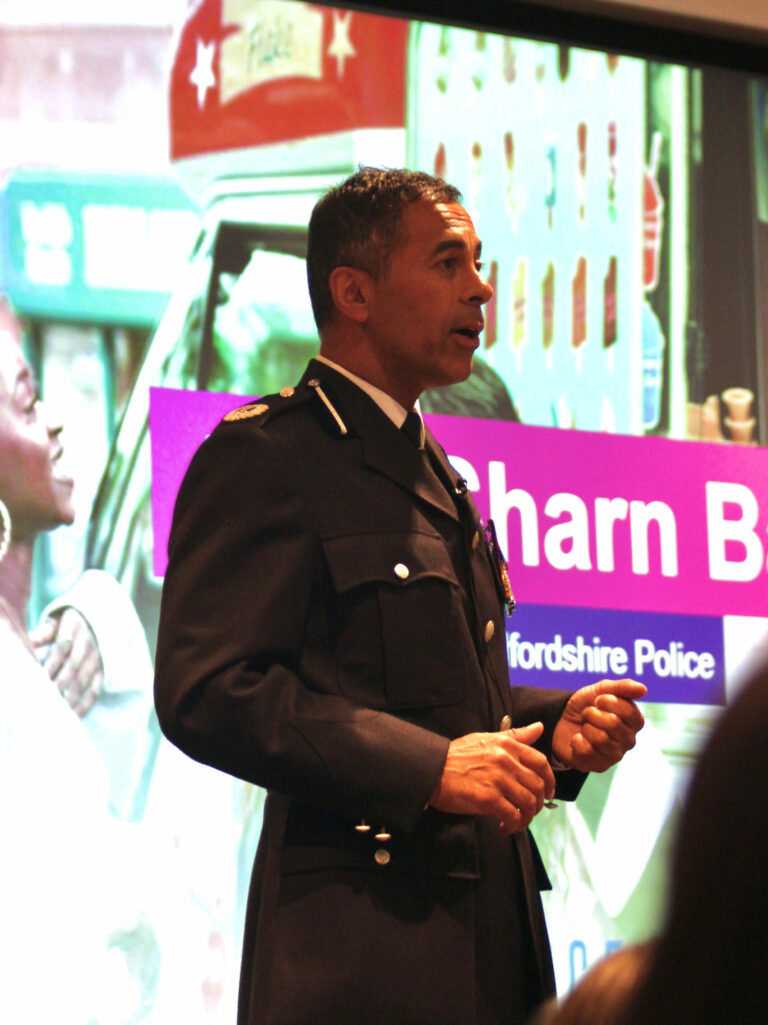 ACC Sharn Basra delivering the keynote speech at Police Now's academy