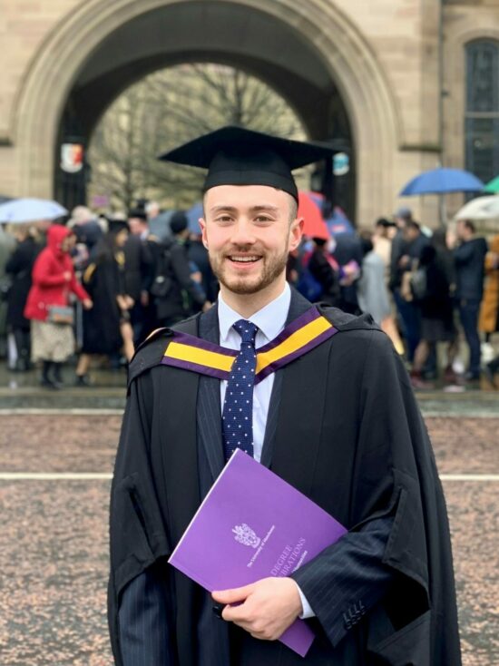 Police Constable Jamie Acton at his University of Manchester graduation