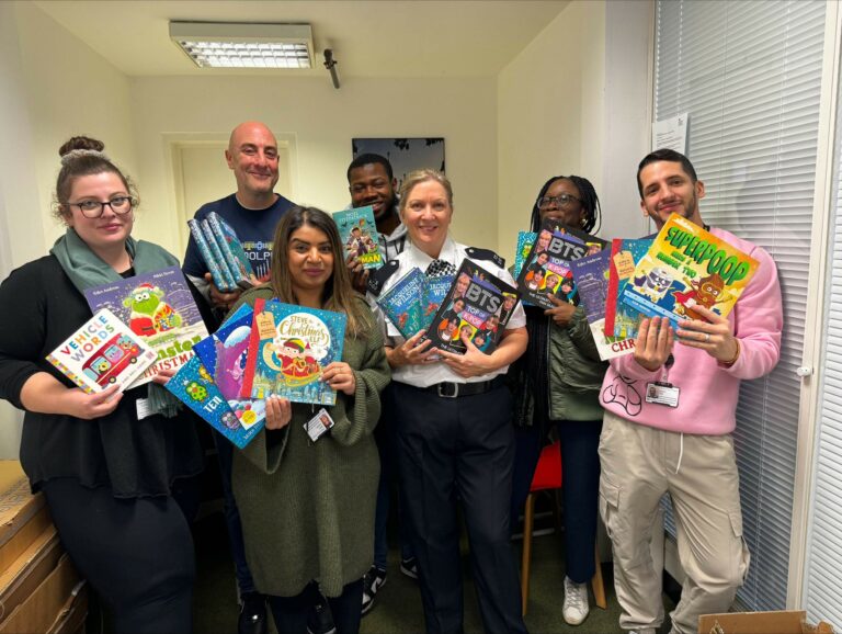 Christmas Tree Appeal 2023 - Central North team with Camden Council colleagues and the books for children in need or in care