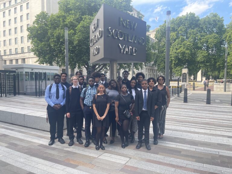 Elevated Aspirations Students outside of New Scotland Yard (Photo credit: Elevated Minds)
