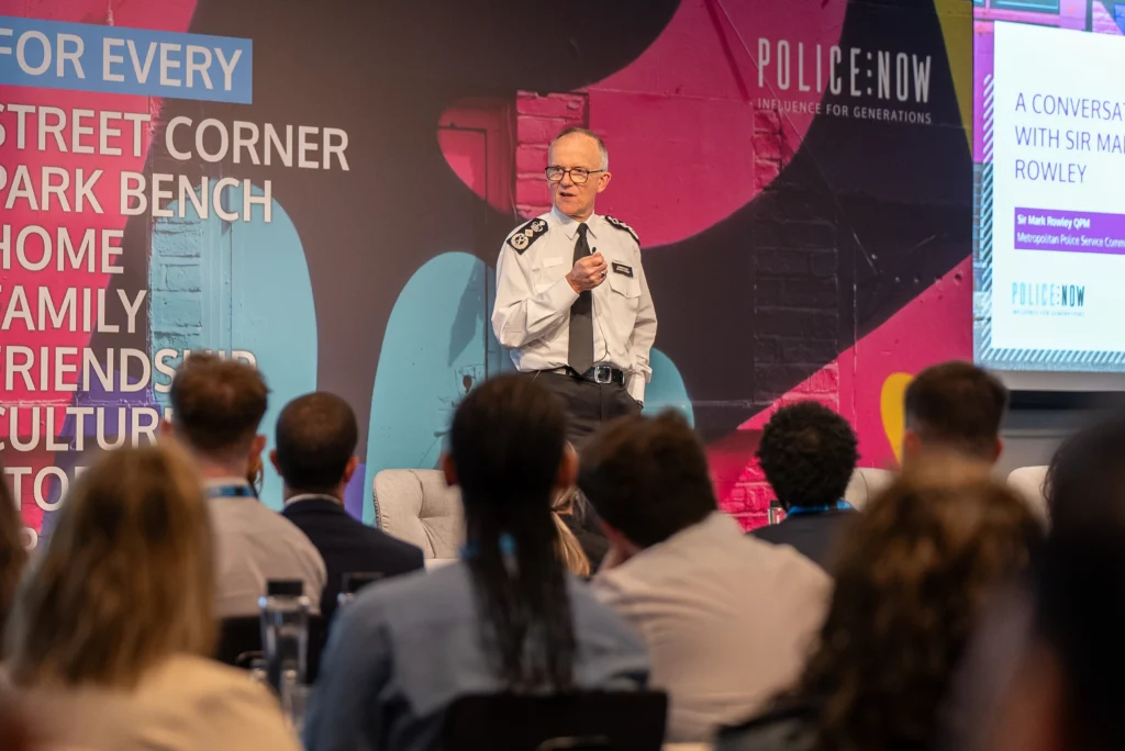Sir Mark Rowley, Commissioner of the Metropolitan Police Service, at Police Now's National Graduate Leadership Programme Induction event 2024 (credit: Gaetano Di Giacomo)