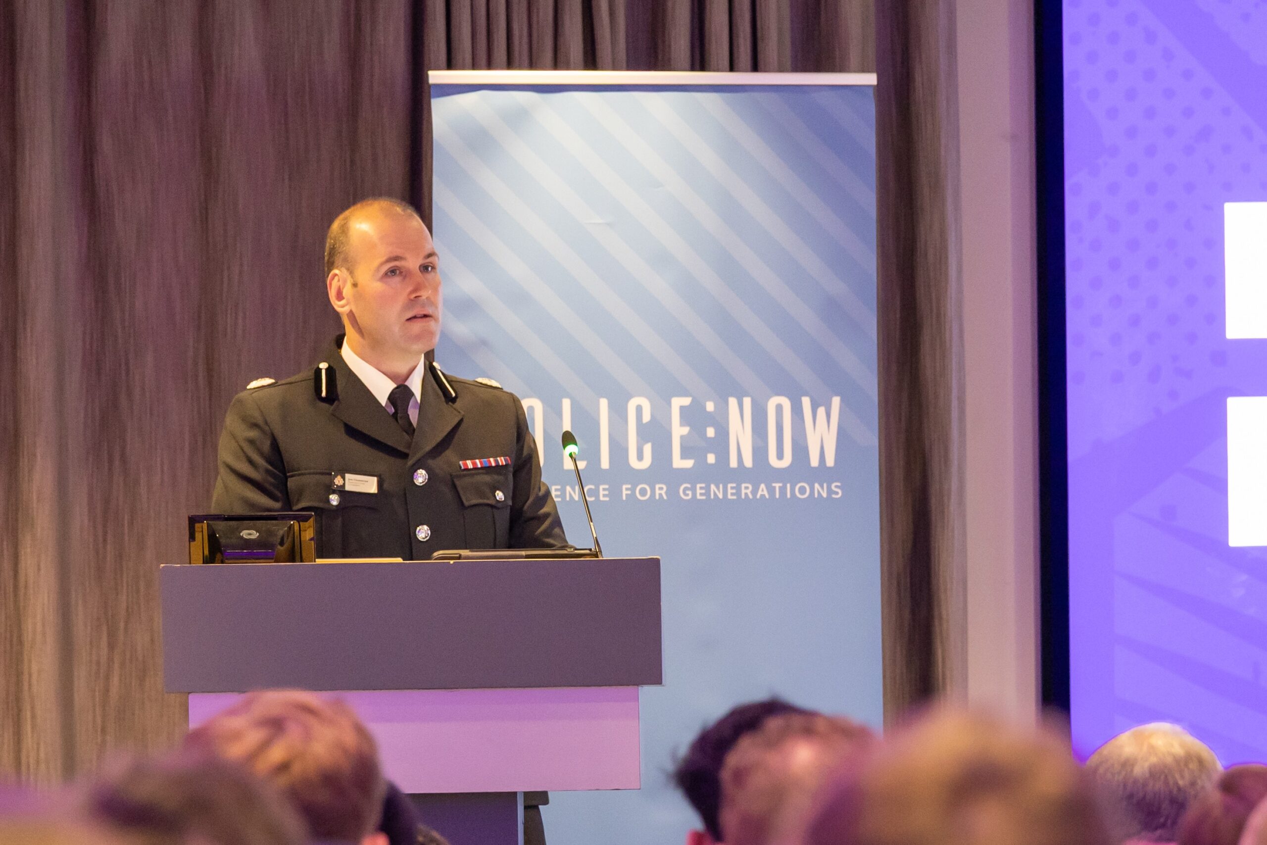 Avon and Somerset Police ACC Jon Cummins addressed the new Police Now officers today (photo credit CLP Events)
